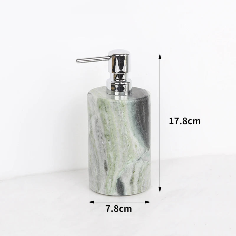 Emerald Green Natural Marble Bathroom Set Luxury Soap Dish Cotton