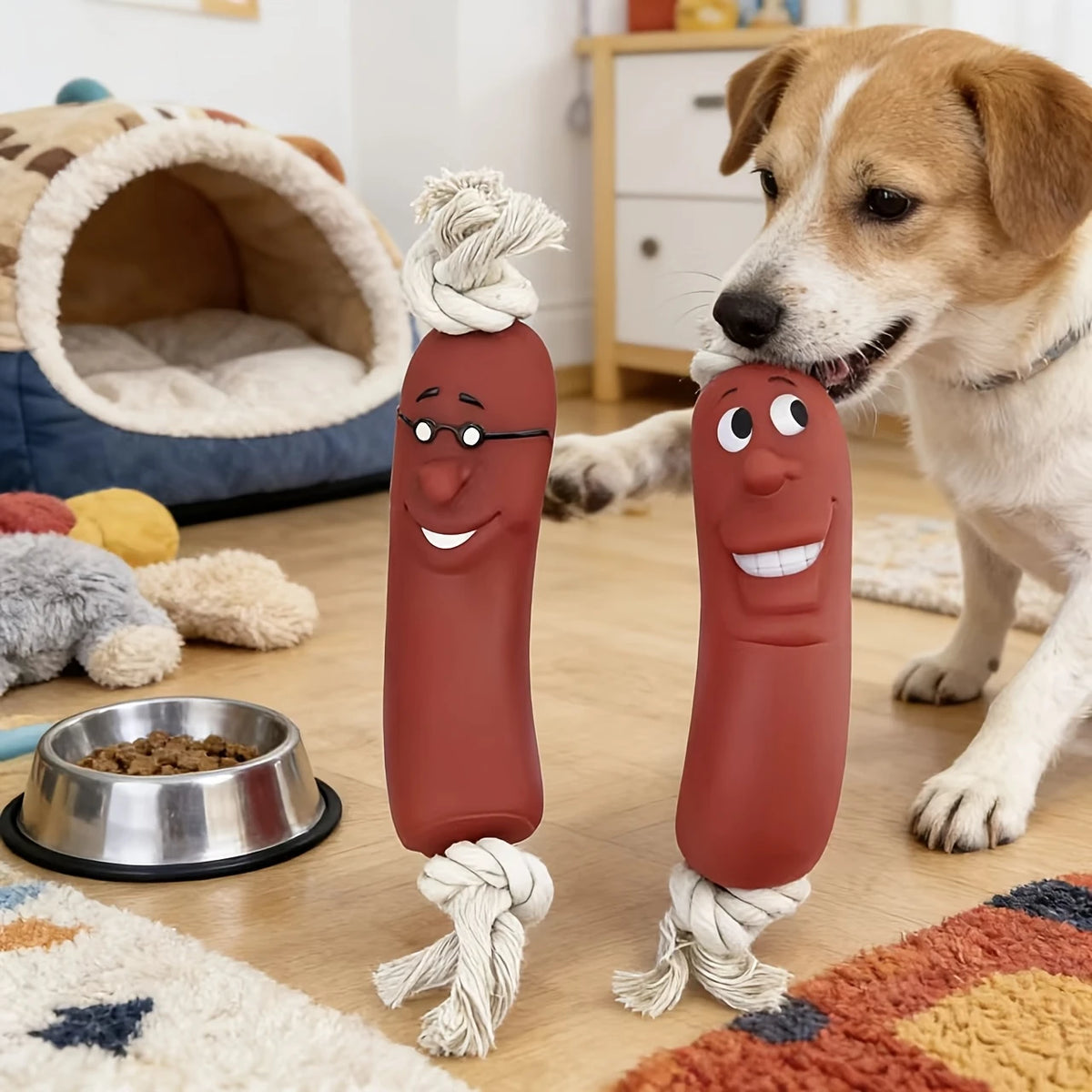 Dog Sausage Chew Toy - Bite-Resistant And Not Easy to Break