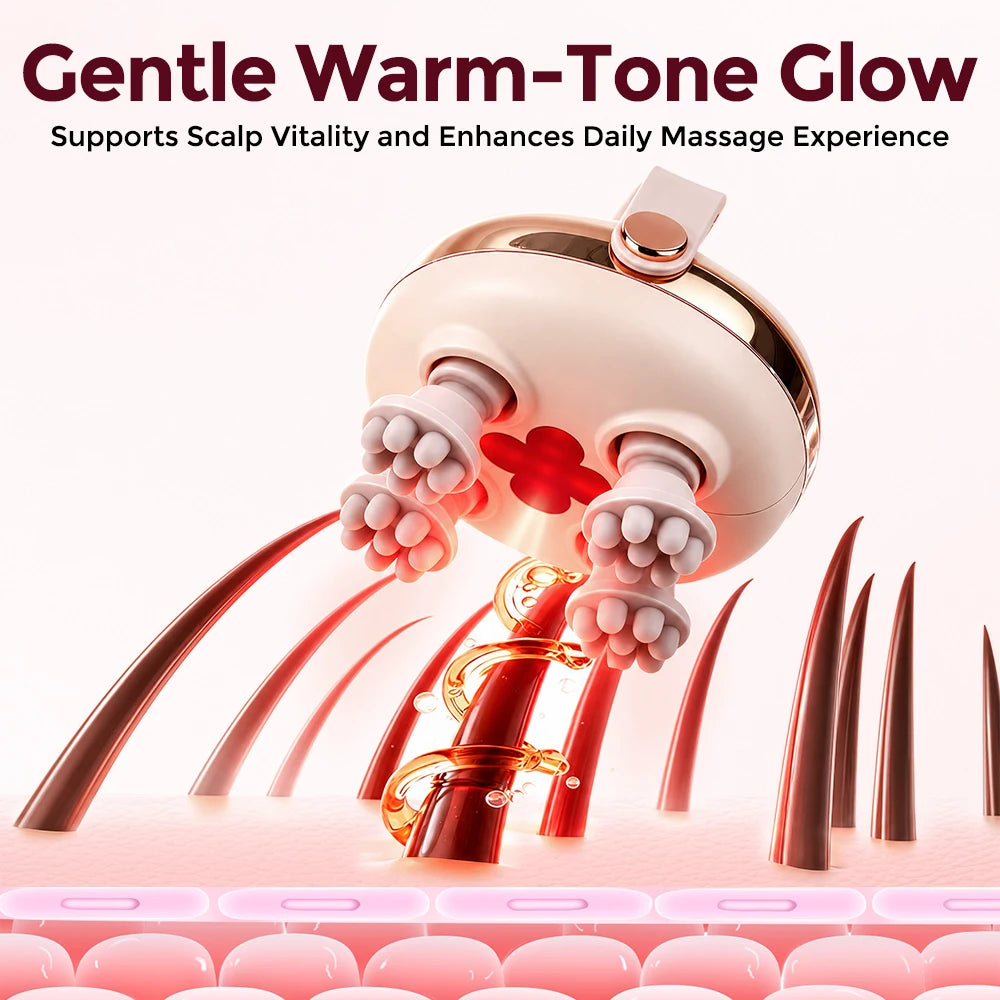 Scalp Massager Electric, 360 Kneading Head Massager Waterproof Wet