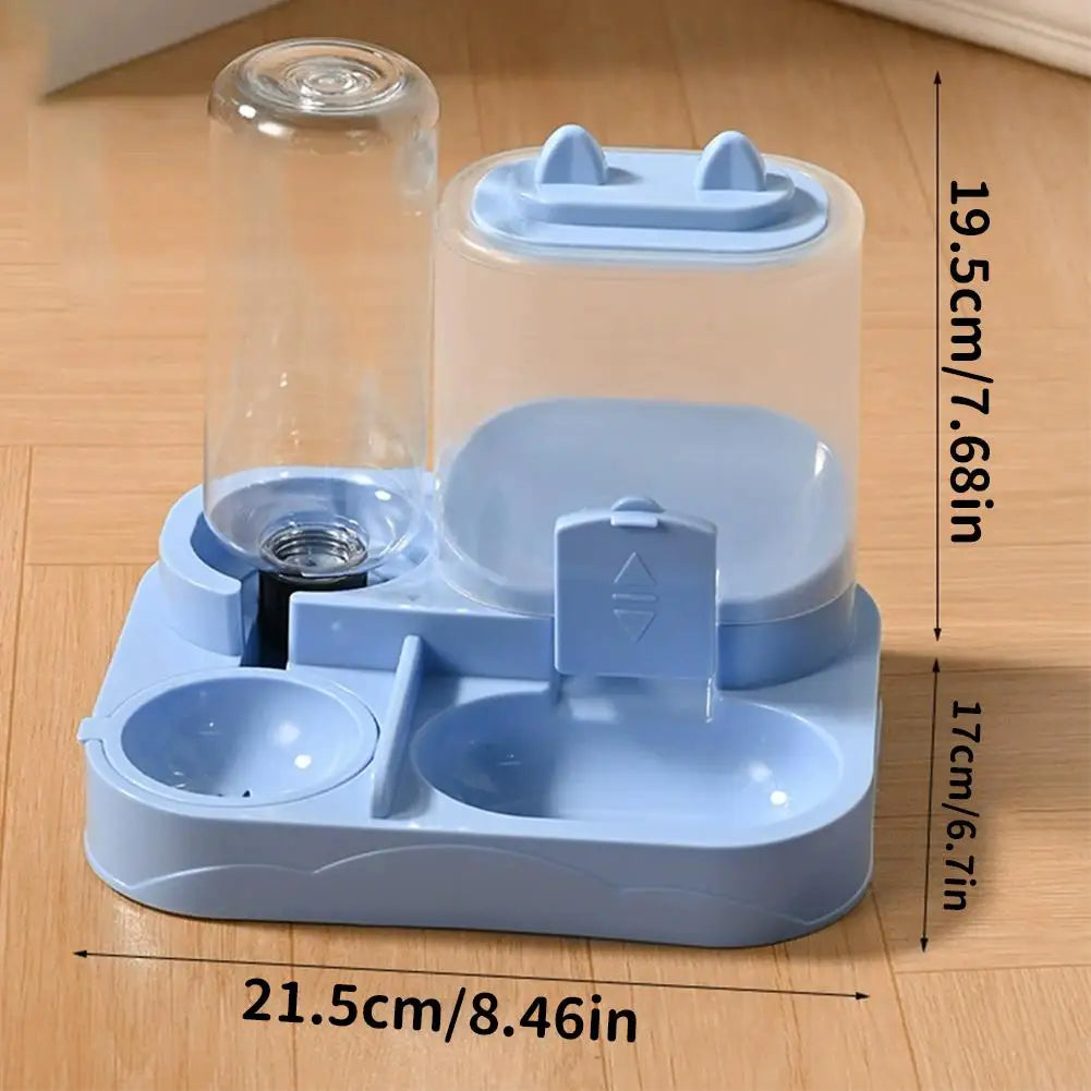 Pet Feeder Dual Food Bowl All-in-One Automatic Food Water Dispenser