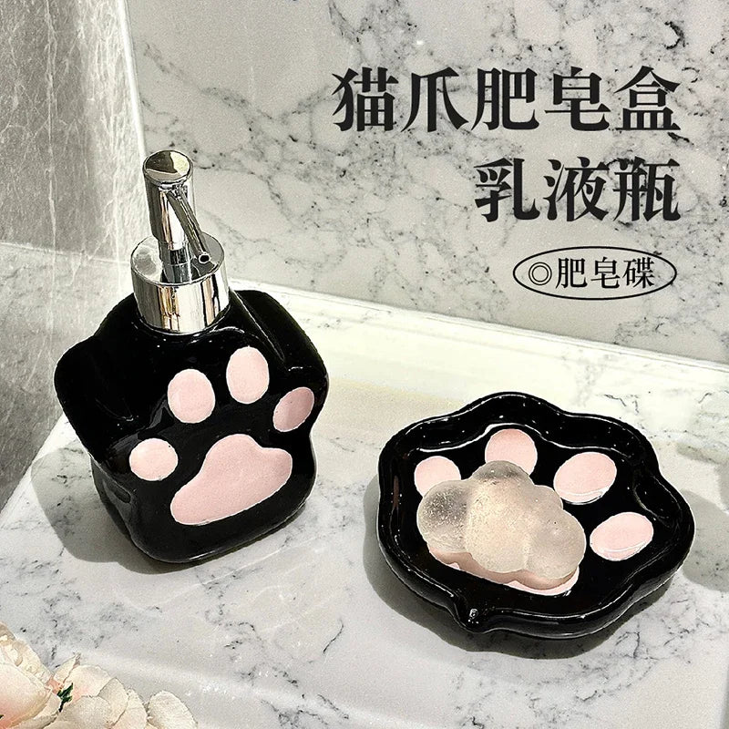 Cute Cat's Paw Hand Wash Dispensed Bottle Shower Gel Shampoo Press