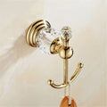 4 Pieces Gold Bathroom Accessories Sets Brass&Crystal Retractable