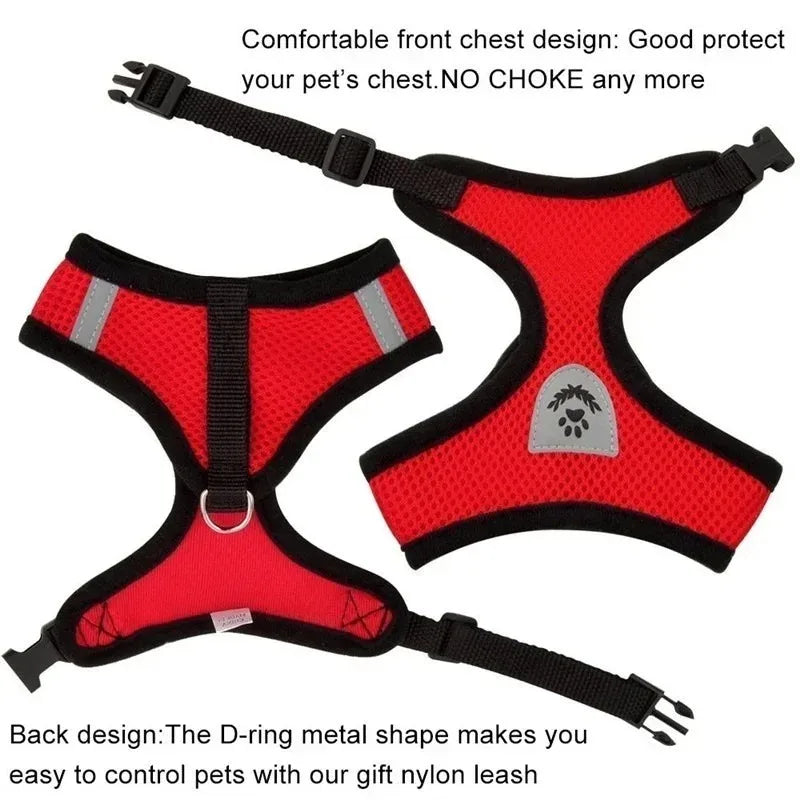 Cat Harness Vest Walking Lead Leash for Puppy Dogs Collar Polyester