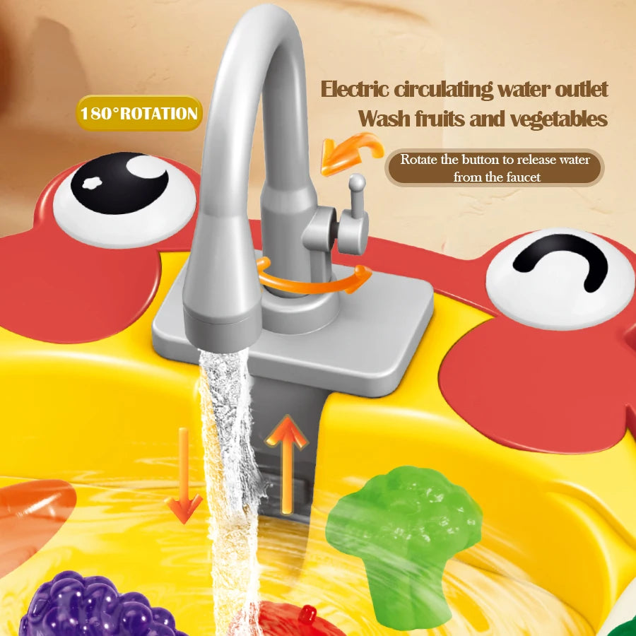 Kitchen Dishwasher Playing Toys, Electric Play Kitchen Sink Simulated