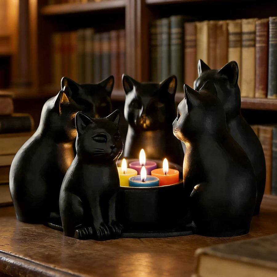 Cat-shaped Candle Holder, the Perfect Choice for Home and Café Decor.