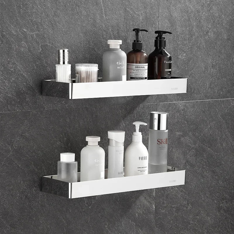 Stainless steel Chrome Bathroom Shelves toilet Storage holder Kitchen