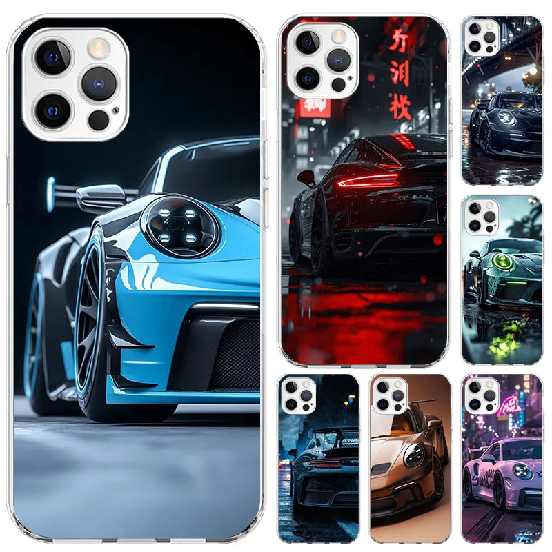 Sports Car 911 Phone Case for Iphone 17 Air 16 15 Plus 14 13 Mini 12
