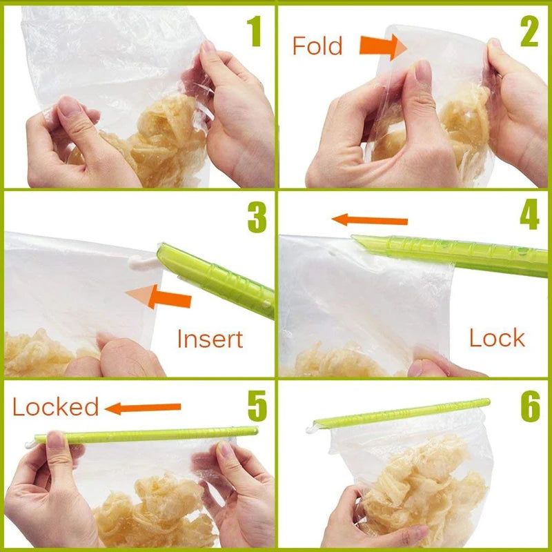 40Pcs/set Plastic Bag Clip Anylock Gripstick Style Seals Stick Food