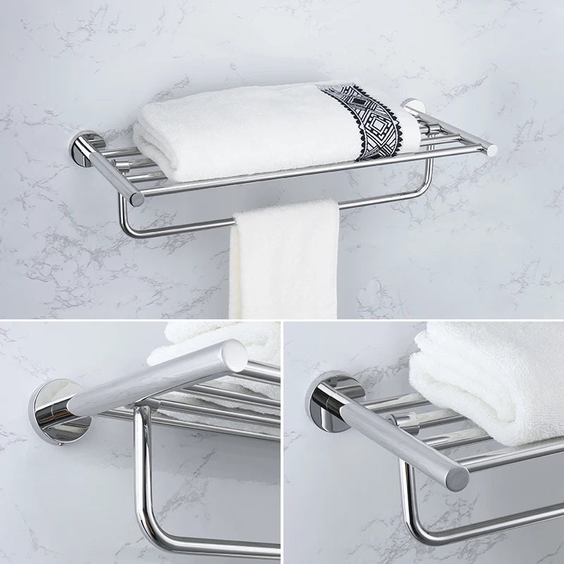 Bathroom Accessories Chrome Polished Toilet Brush Holder Towel Bar