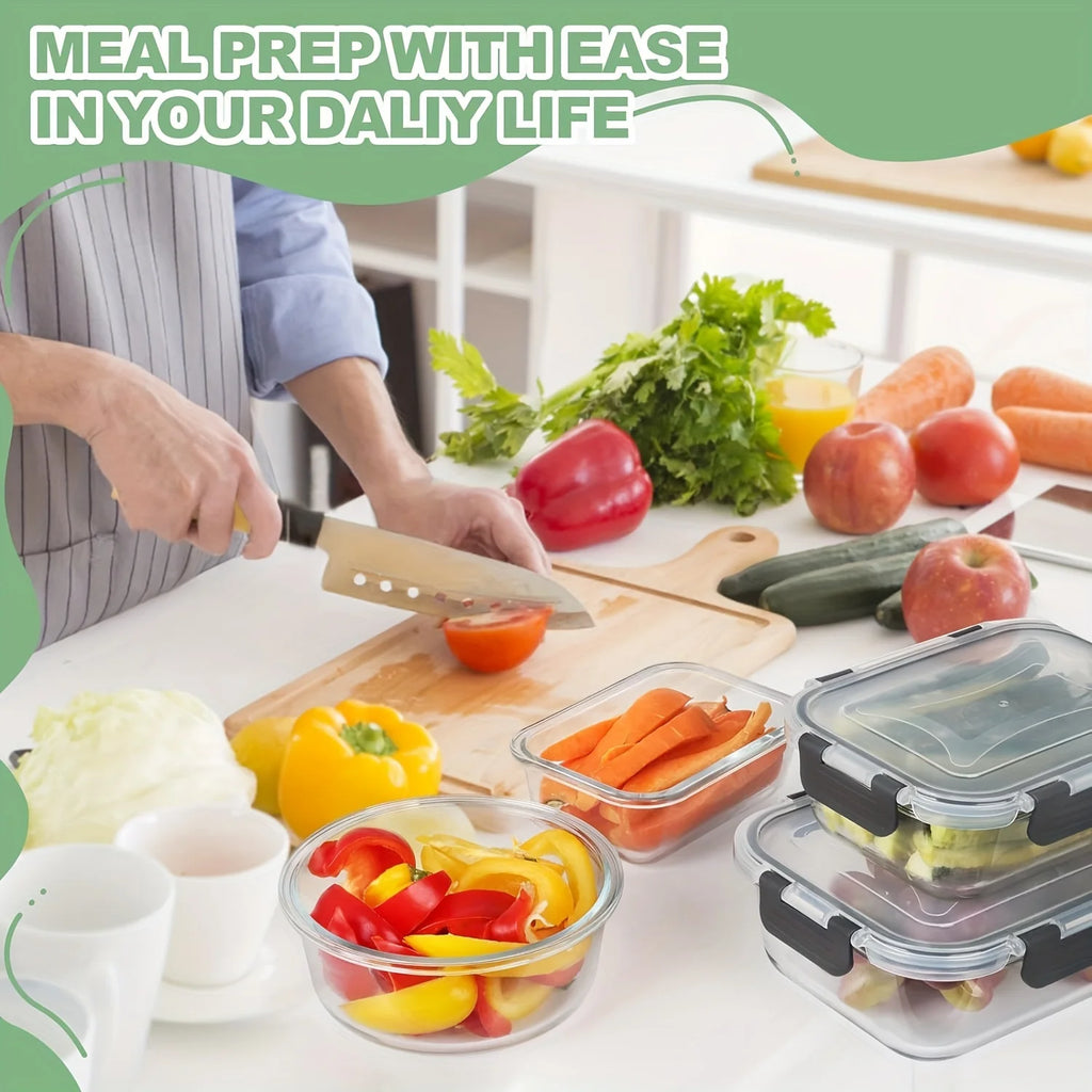 12pcs Glass Food Storage Containers with Lids, Meal Prep, Pantry