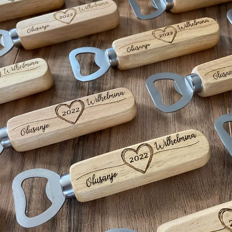 Personalized Beer Opener Wood Bottle Opener Kitchen Gadgets Bar Tools