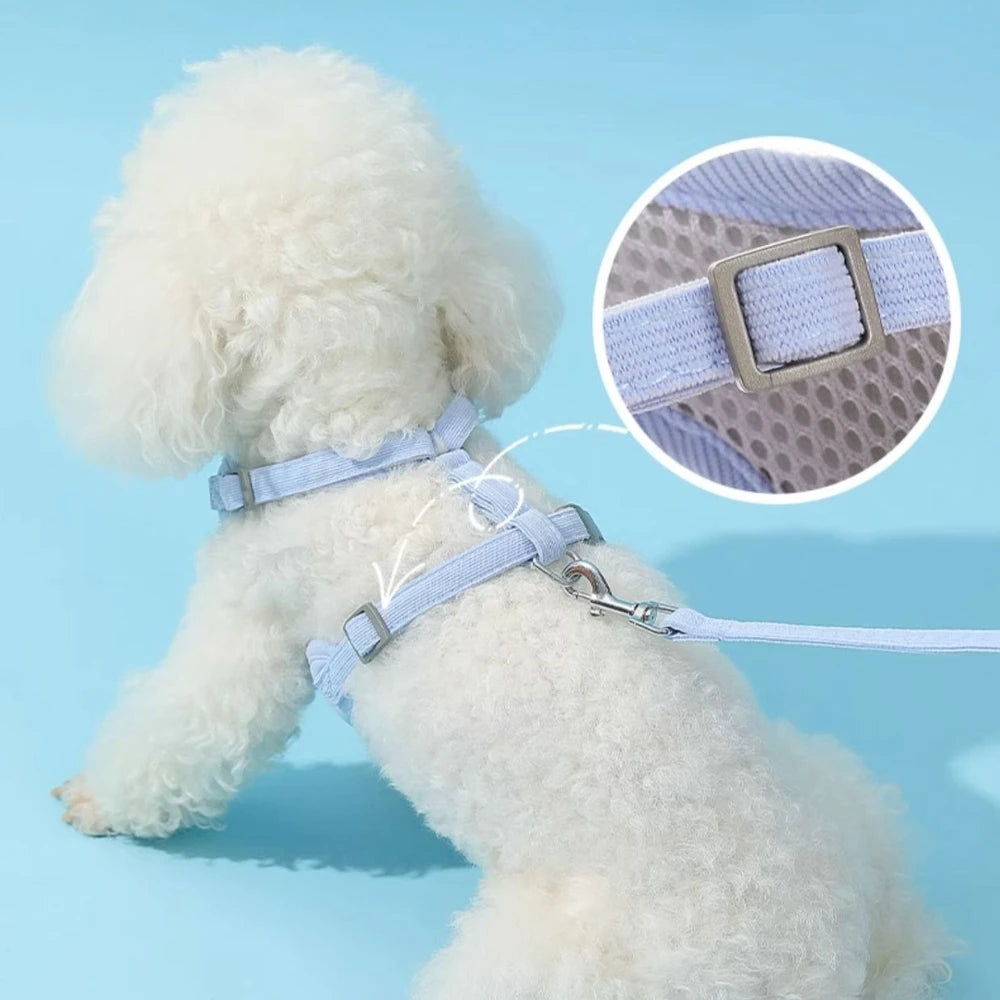 Dog Harness with 1.5m Leash Set Adjustable Pet Harness for Puppy Cats
