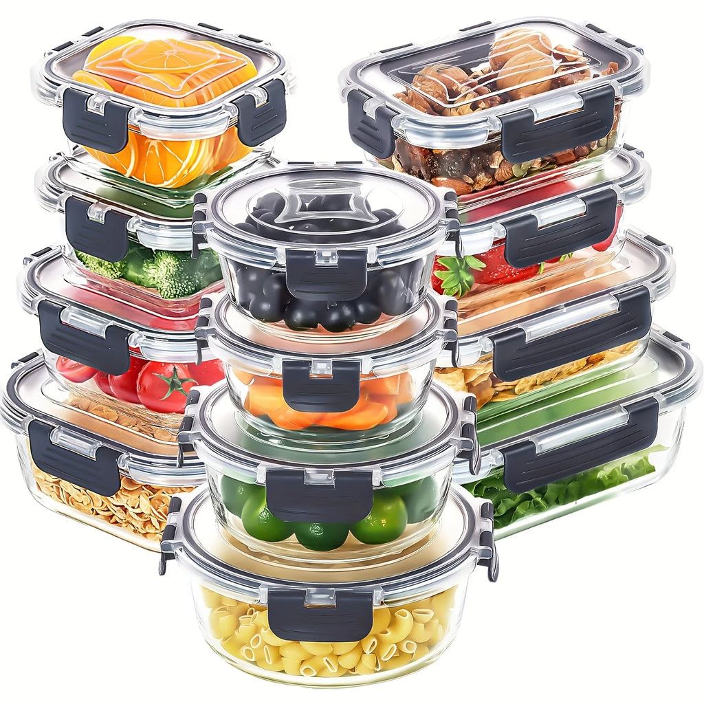 12pcs Glass Food Storage Containers with Lids, Meal Prep, Pantry