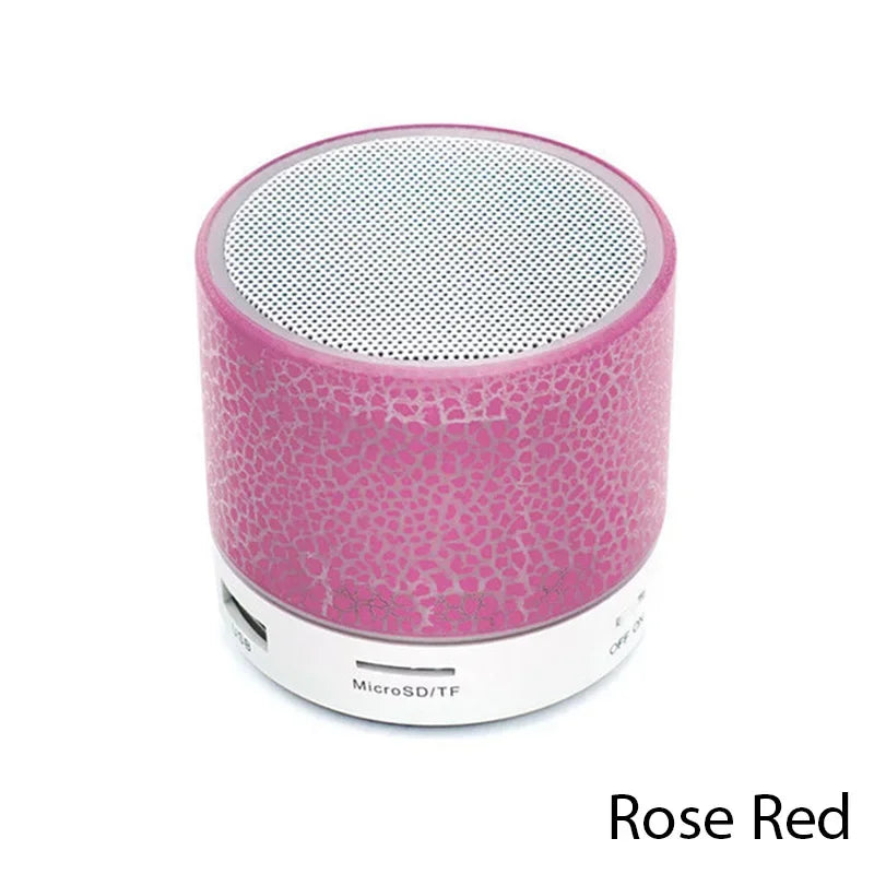 Portable Mini Bluetooth Speaker Colorful LED Light Subwoofer, TF USB