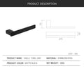 Matte Black Bathroom Hardware Towel Rack Shelf Hook Tissue Paper