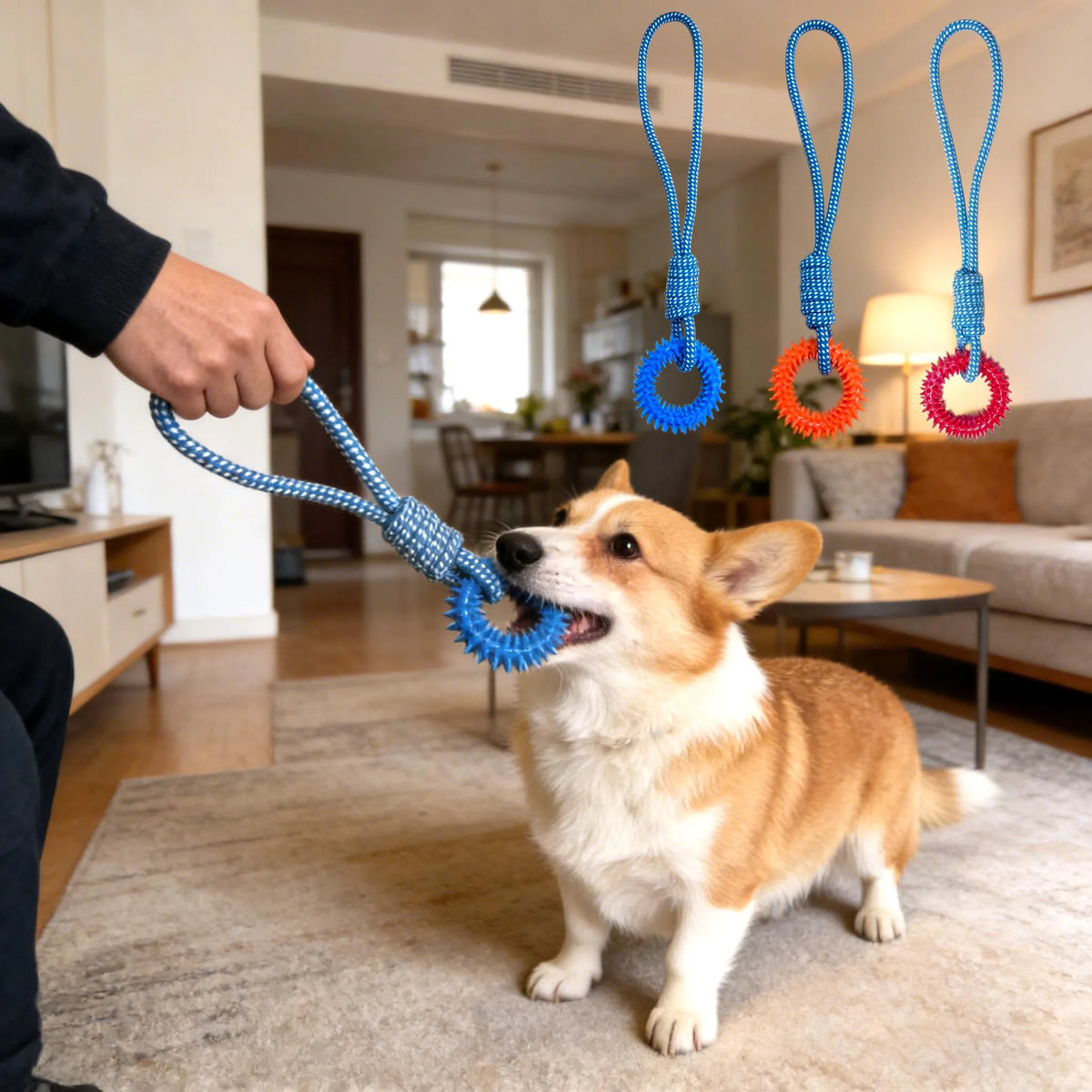 Dog Chew Toy Pet Tug Toy, Pet Interactive Training Toy for Small and