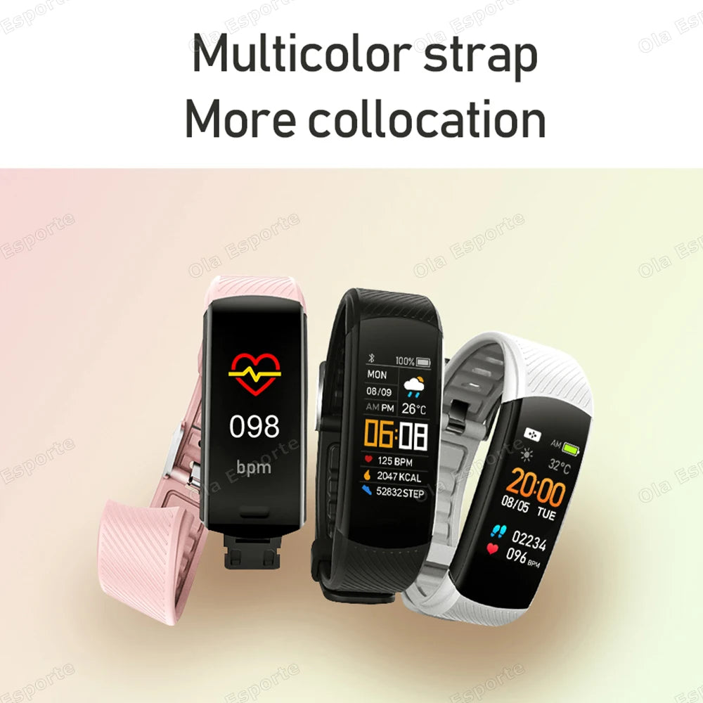 Smart Fitness Tracker Watch Heart Rate Monitor Sleep Steps Waterproof