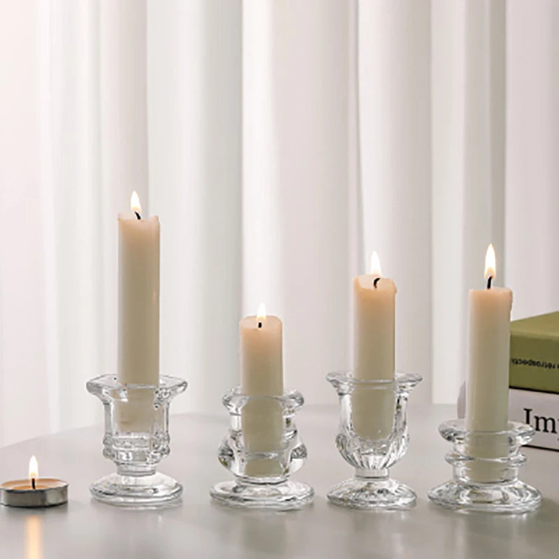 Glass Candle Holder Novelty Nordic Decor Candlestick Romantic Candle