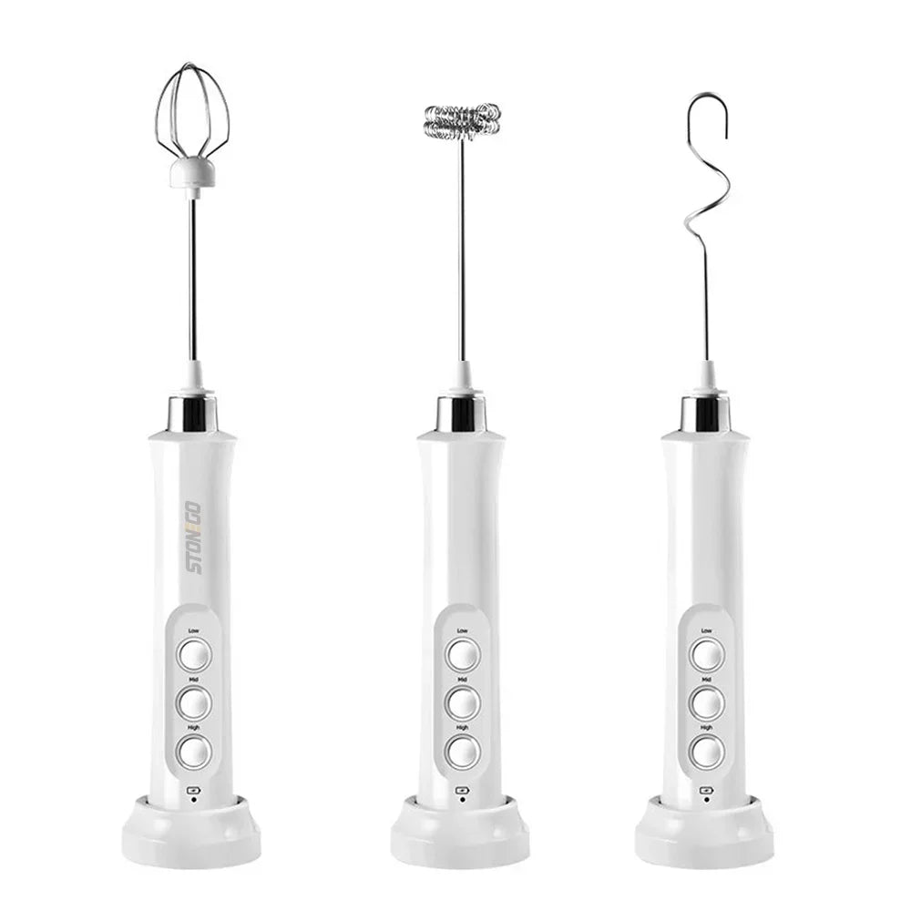 USB Rechargeable Milk Frother Mini Handheld Electric Foam Maker 3