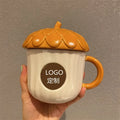 Coffee Mug with Lid  Autumn Cute Maple Leaf Forest Autumn Rabbit Cute