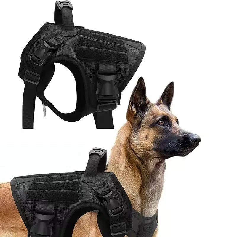 Large Dog Collar Dog Harness And Leash Set Pet Vest Tactical German