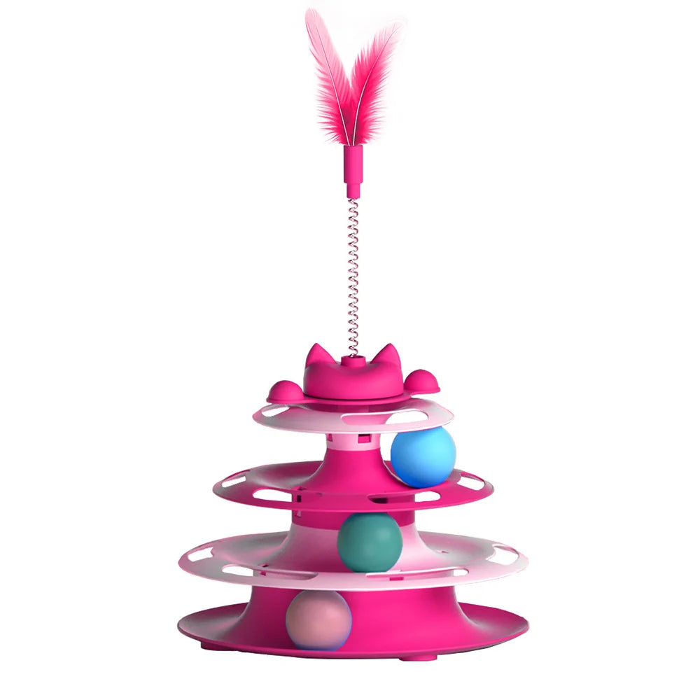 Cat Toys for Self-Entertainment: Interactive Turntable, Teaser Wand