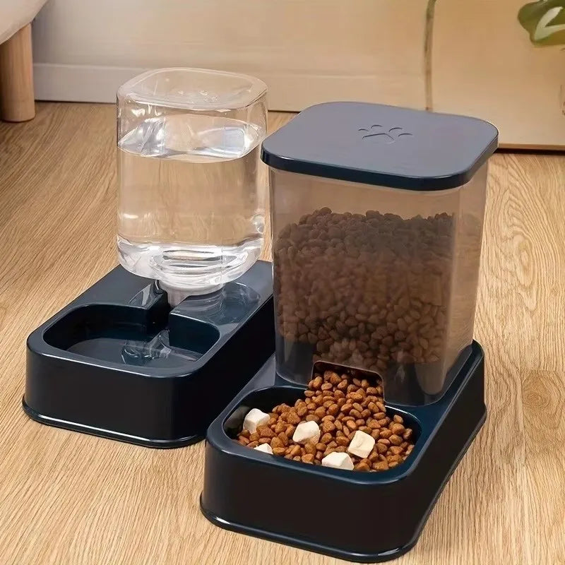 Automatic Pet Feeder Bowl with Water Dispenser, Battery-Free Portion