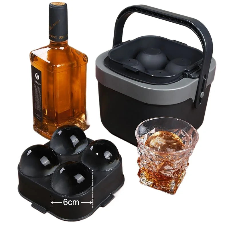 Clear Ice Cube Maker Ice Tray 4 Large Balls Bartender-Quality Ice