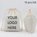10/20pcs LOGO Customized Cotton Drawstring Bag Wedding Party Gift