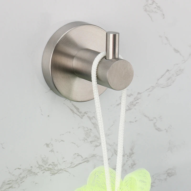 Brushed Nickel Bathroom Accessories Towel Bar Hooks Towel Rack