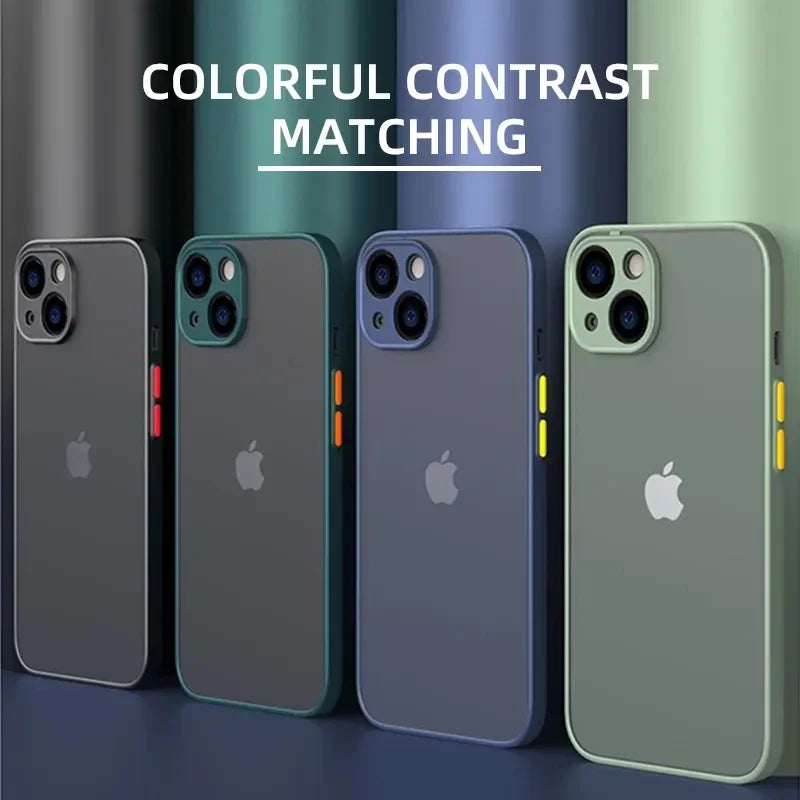 Matte Phone Case For iPhone 14 13 12 15 Pro Max Mini Luxury Soft