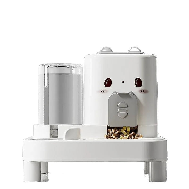 Pet Bowl Automatic Feeder & Water Fountain All-in-One for Cats Dogs