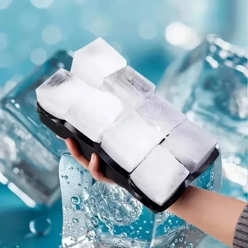 Silicone Ice Cube Mold Reusable Square Ice Cube Molds with Lid
