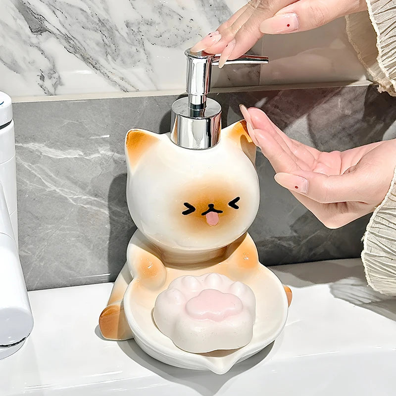 Cute Cat lotion Bottled Hand Wash Shampoo Bottled Light Luxury