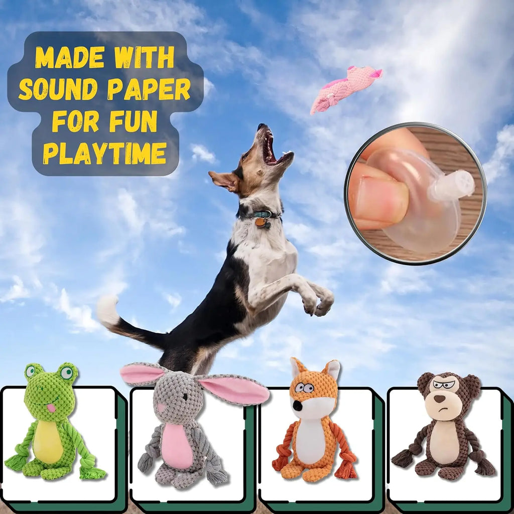 Quality Plush Dog Toys Chewy Squeaky Fun for All Breeds Durable