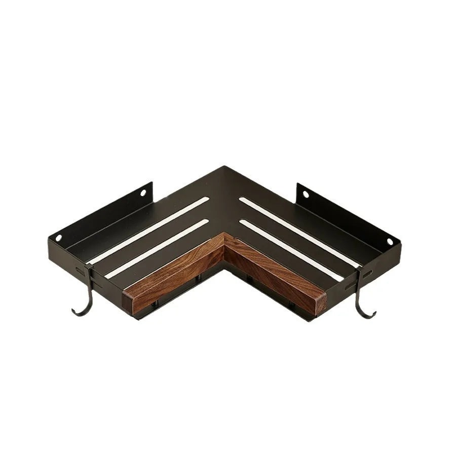 Black walnut bathroom storage rack storage rack perforated washbasin