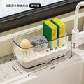 Kitchen Sink Organizer Drain Rack Self-draining Shelf Sponge Holder