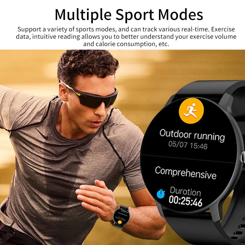 LIGE Smart Watch Men Women Full Touch Screen Sport Fitness Watch Man