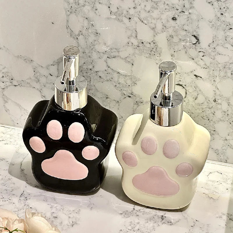 Cute Cat's Paw Hand Wash Dispensed Bottle Shower Gel Shampoo Press