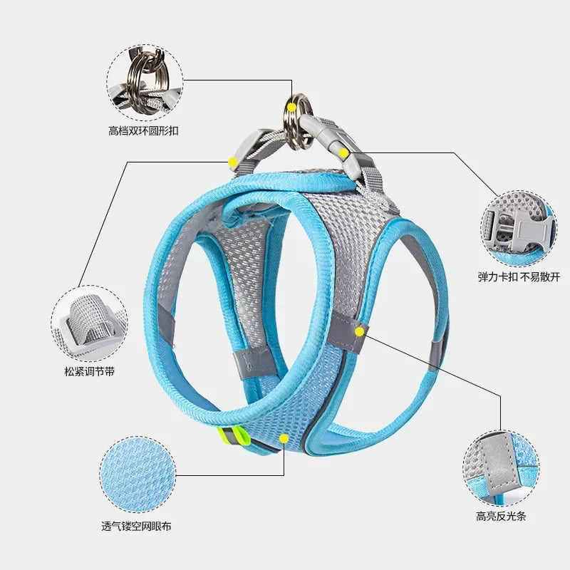 Dog Harness Leash Set for Small Dogs Adjustable Puppy Cat Harness
