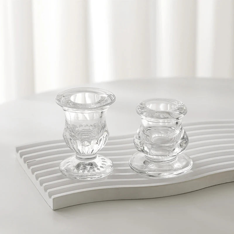 Glass Candle Holder Novelty Nordic Decor Candlestick Romantic Candle