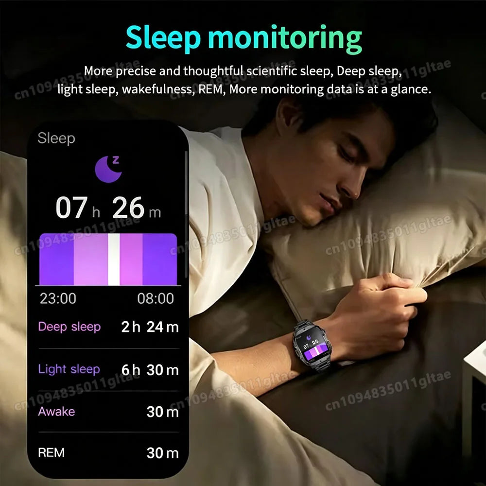 Smart Watch For Men LED Flashlight GPS Fitness Tracker Heart Rate