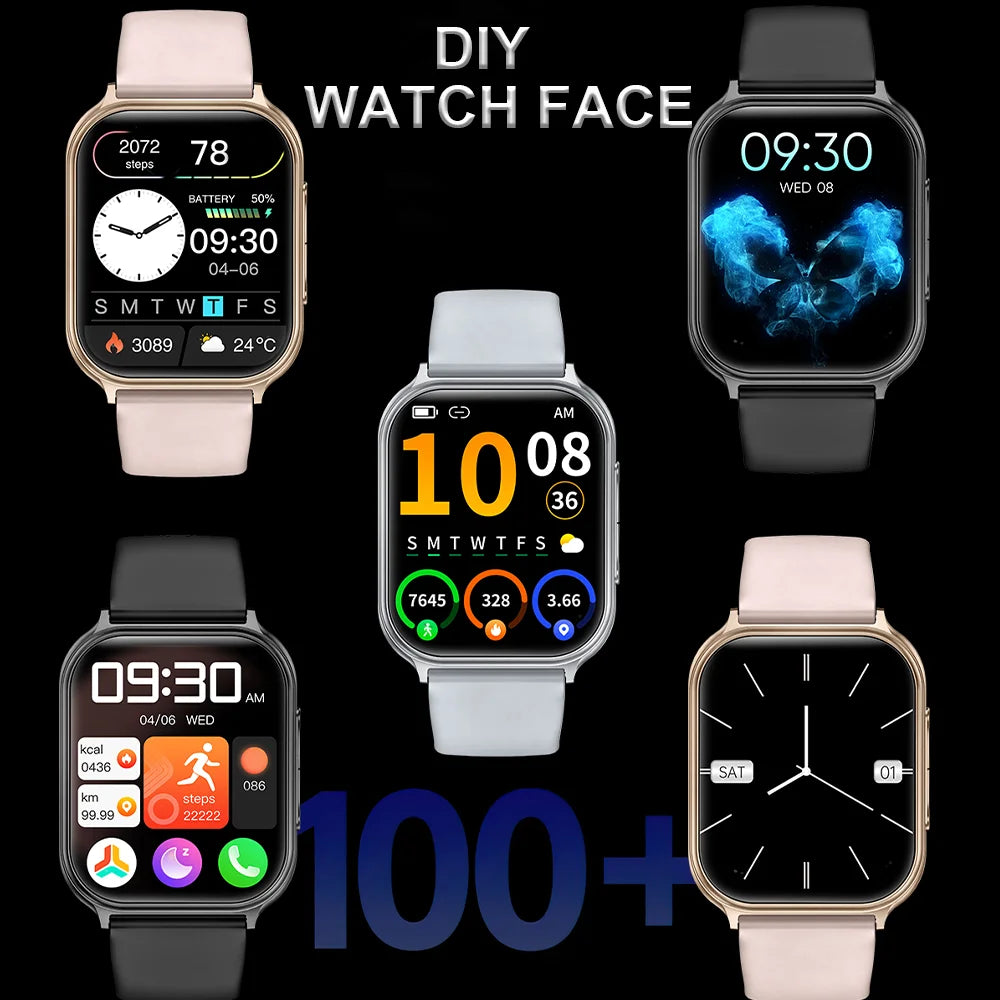 2026 New Sports Smartwatch 700mAh Battery Fitness Tracker 3ATM Waterproof Heart Rate Bluetooth Call Smartwatch Men's and Women's