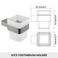 Brushed Gold Toothbrush Cup Holder With Glass Cup Stainless Steel