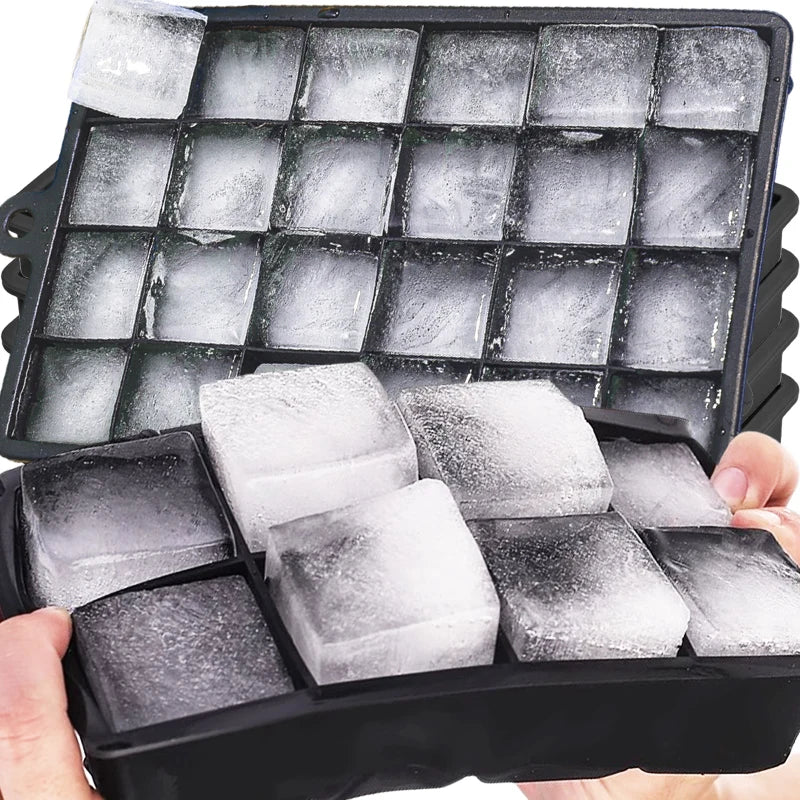 Silicone Ice Cube Mold Reusable Square Ice Cube Molds with Lid