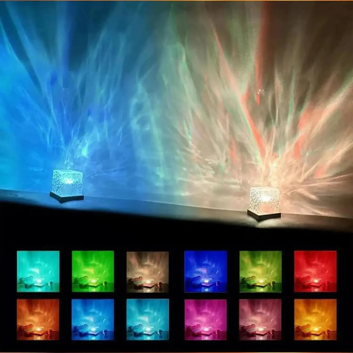 Aurora Water-Ripple Night Light, 16 Colours
