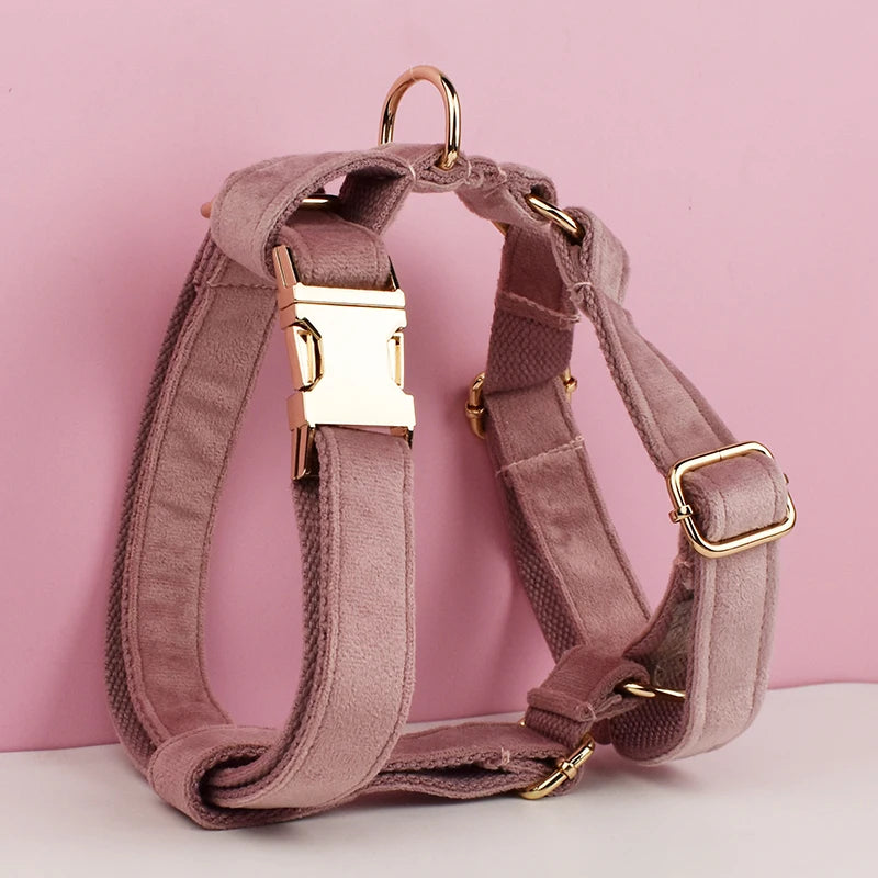 Heavy Duty Dog Harness Metal  with Leash DIY Adjustable Dog Harness