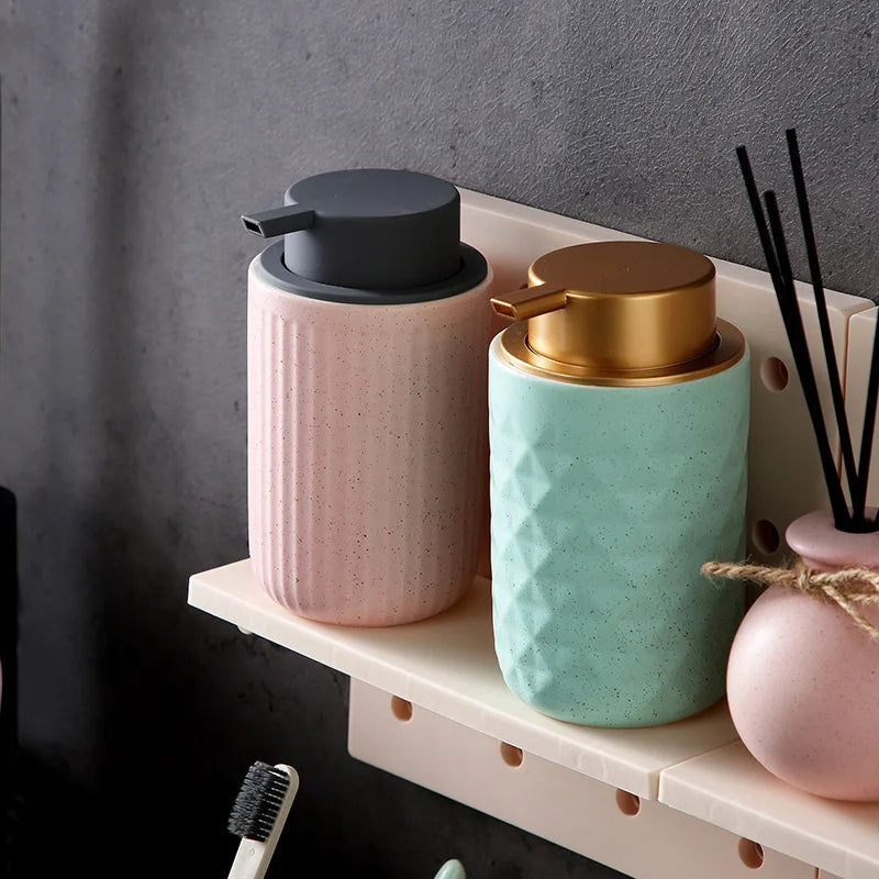 Ceramic press type bath gel bubble bottle hand wash shampoo soap