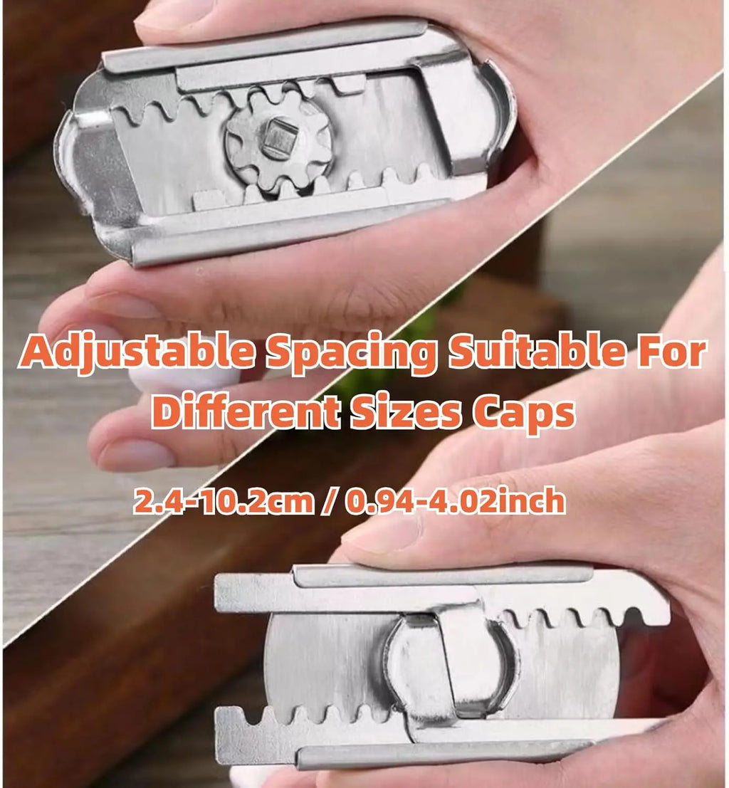 Portable Jar Lids Opener with Adjustable Handle Stainless Steel Easy