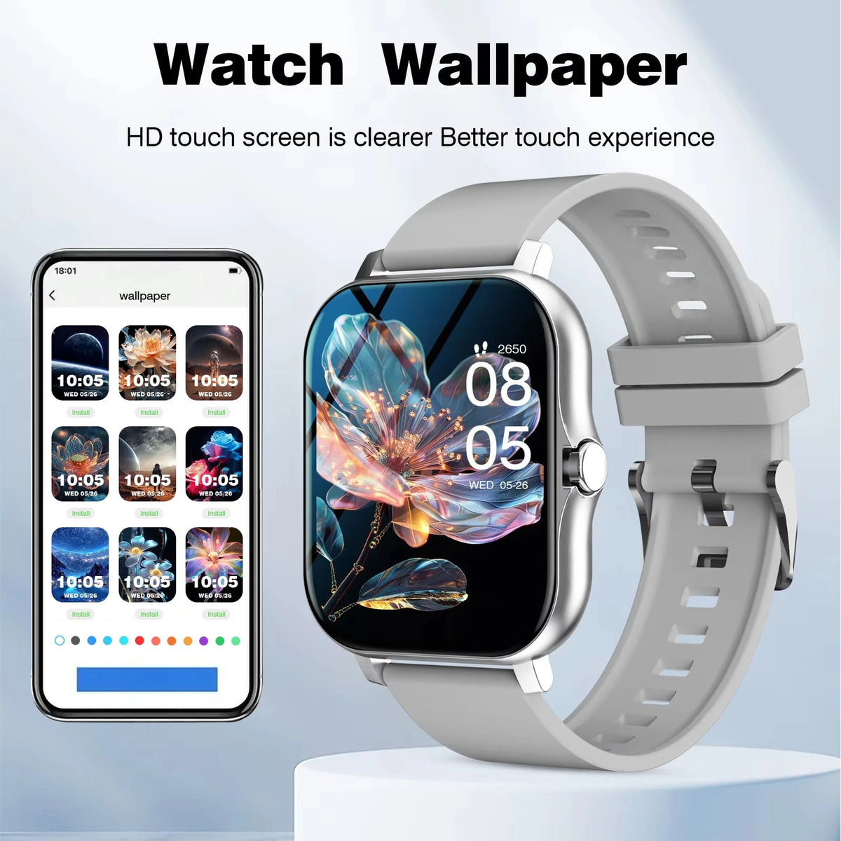 LAXASFIT   Smart Watch for Men Women Gift Full Touch Screen Sports